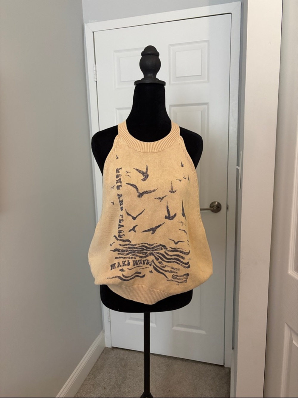 Pilcro Ribbed Knit Tank in Beige